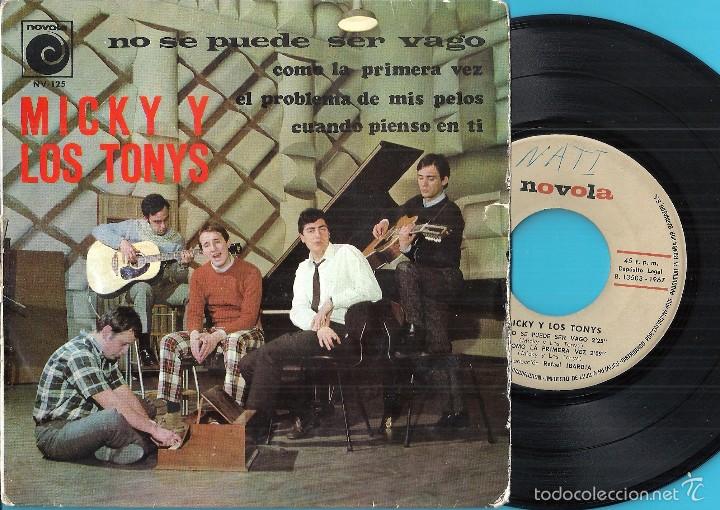 Discos de vinilo: MICKY Y LOS TONYS: DE LA PEL&Iacute;CULA CODO CON CODO: NO SE PUEDE SER VAGO / COMO LA PRIMERA VEZ + 2 - Foto 1