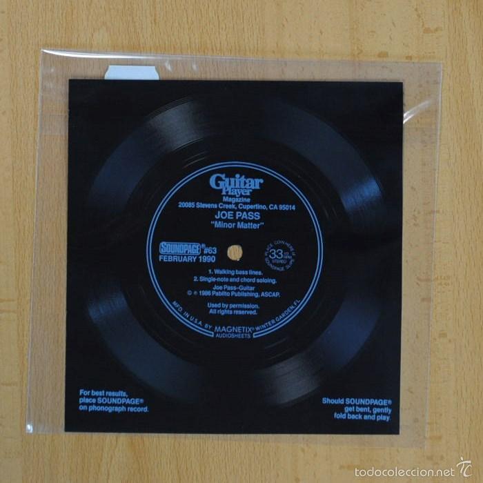 Discos de vinilo: JOE PASS - WALKING BASS LINES - FLEXI SINGLE - Foto 1