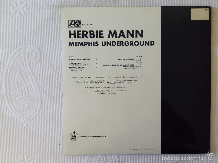 Discos de vinilo: HERBIE MANN, MEMPHIS UNDERGROUND (HISPAVOX) LP ESPA&Ntilde;A - GATEFOLD - LARRY CORYELL - Foto 3
