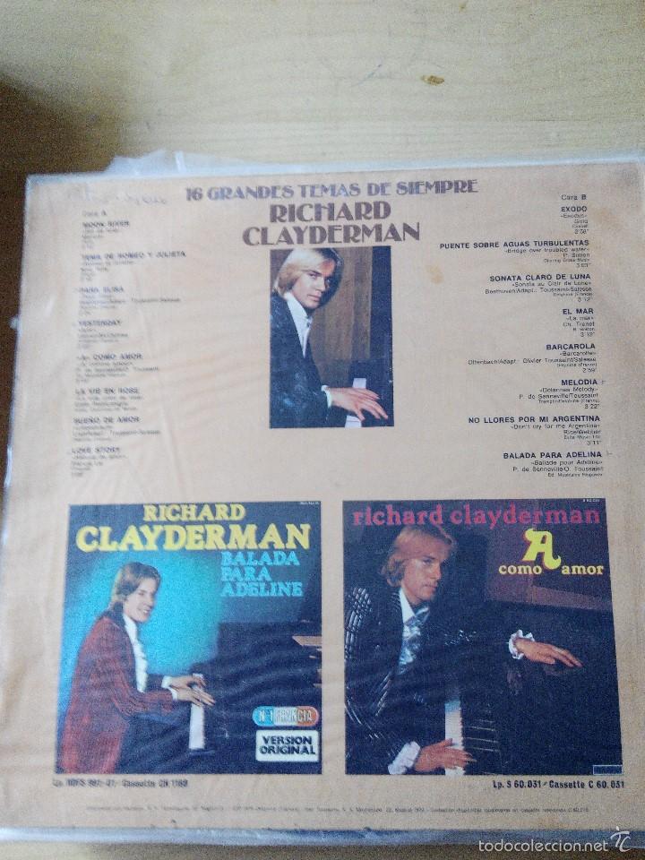 Discos de vinilo: RICHARD CLAYDERMAN - 16 GRANDES EXITOS - Foto 2