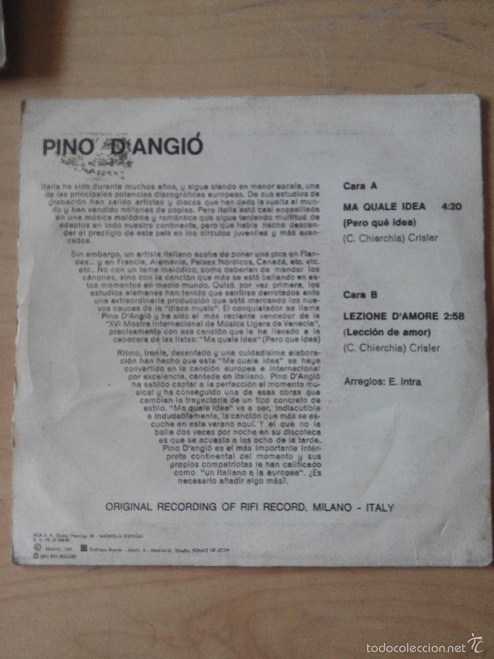 Discos de vinilo: PINO D&acute;ANGIO - MA QUALE IDEA - Foto 2