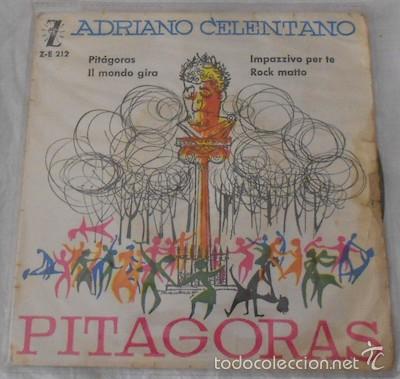 Discos de vinilo: SINGLE ADRIANO CELENTANO, PIT&Aacute;GORAS, DE 1960 - Foto 1