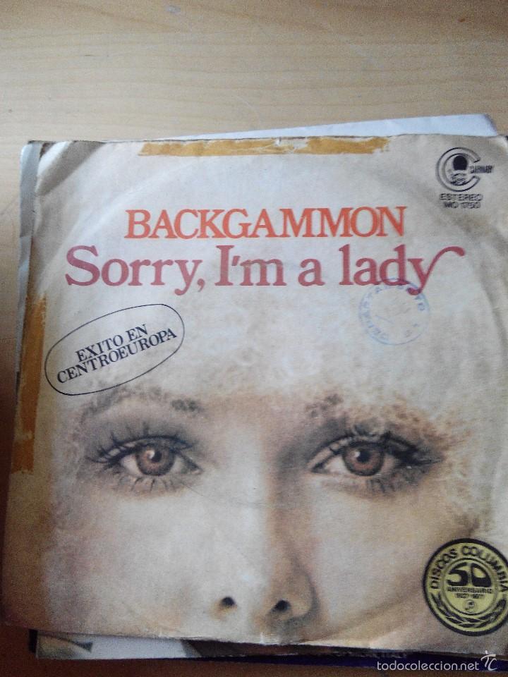 Discos de vinilo: BACKGAMMON - SORRY IAM A LADY - SINGLE VINILO - Foto 1