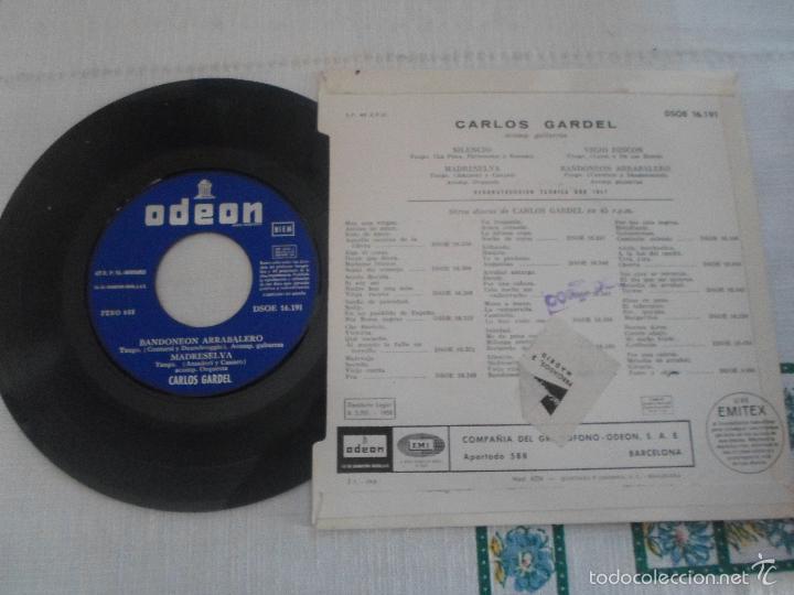 Discos de vinilo: CARLOS GARDEL - SILENCIO +3 - Foto 2