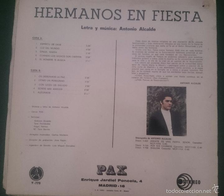 Discos de vinilo: HERMANOS EN FIESTA. ANTONIO ALCALDE - Foto 2