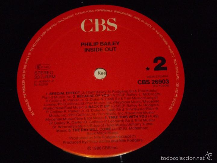 Discos de vinilo: PHILIP BAILEY ( INSIDE OUT ) 1986 - HOLANDA LP33 CBS - Foto 5