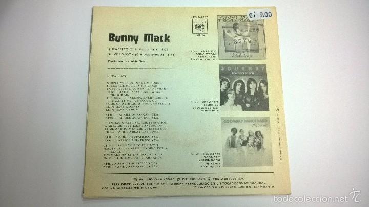 Discos de vinilo: Bunny Mack.Supafrico.SINGLE.1981.CBS. - Foto 2
