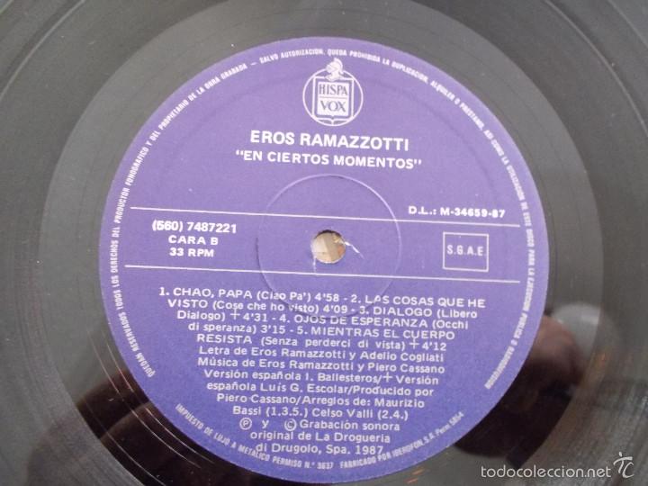 Discos de vinilo: EROS RAMAZZOTTI.EN CIERTOS MOMENTOS - Foto 4