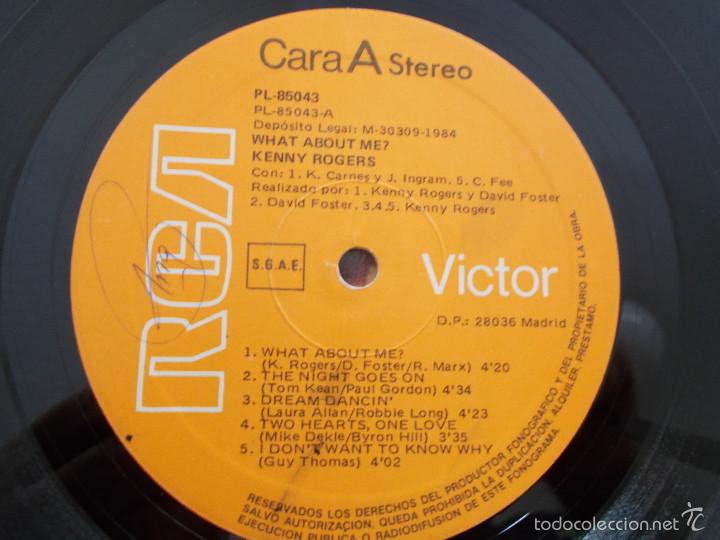 Discos de vinilo: KENNY ROGERS: WHAT ABOUT ME? - Foto 3