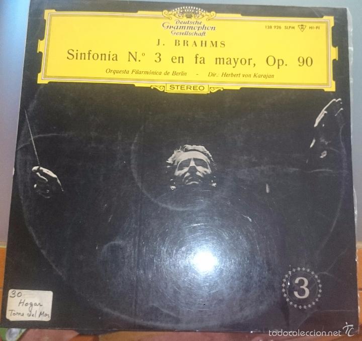 Discos de vinilo: J. BRAHMS. SINFONIA NUMERO 3 - Foto 1