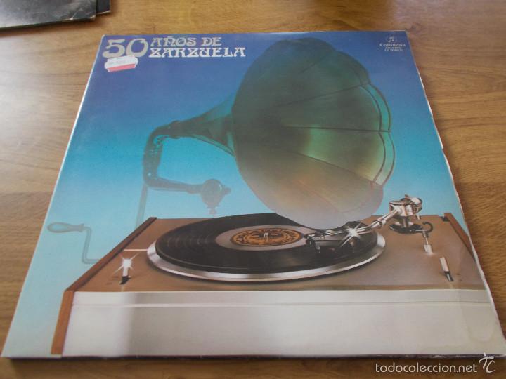 Disques de vinyle: 50 A&Ntilde;OS DE ZARZUELA.Doble &Aacute;lbum Carpeta Abierta Columbia.Espa&ntilde;a 1977