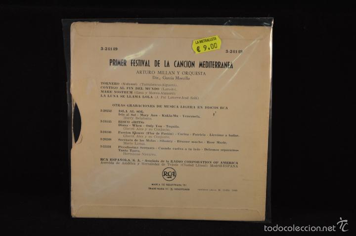 Discos de vinilo: ARTURO MILLAN - TORNERO +3 - EP - Foto 2