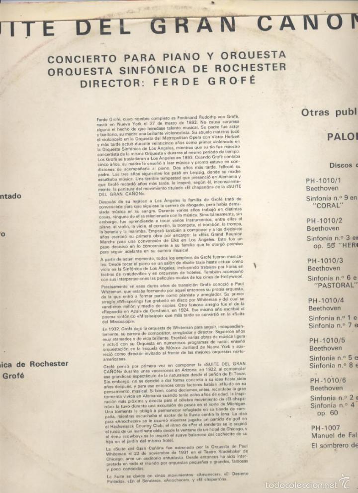 Discos de vinilo: SUITE DEL GRAN CA&Ntilde;ON-FERDE GROFE - Foto 2