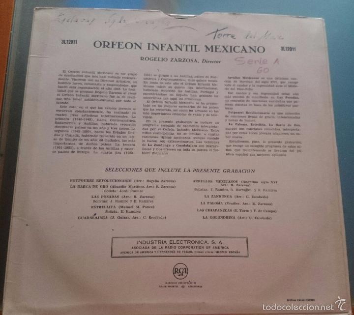 Discos de vinilo: ORFEON INFANTIL MEJICANO - Foto 2