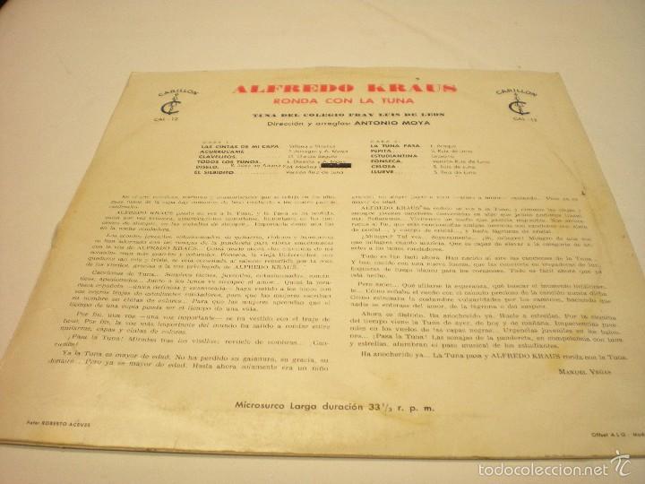 Discos de vinilo: Alfredo Kraus. Ronda con la tuna - Foto 2
