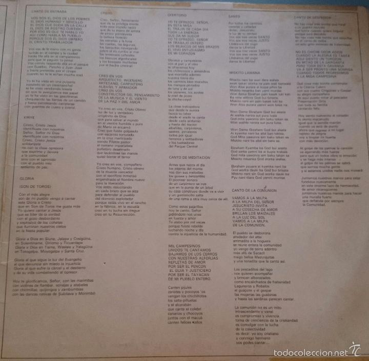 Discos de vinilo: MISA CAMPESINA NICARAG&Uuml;ENSE. 1977 - Foto 3