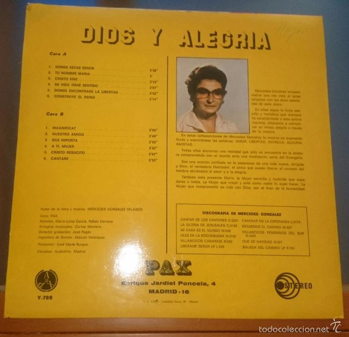 Discos de vinilo: DIOS Y ALEGRIA. MERCEDES GONZALEZ - Foto 2