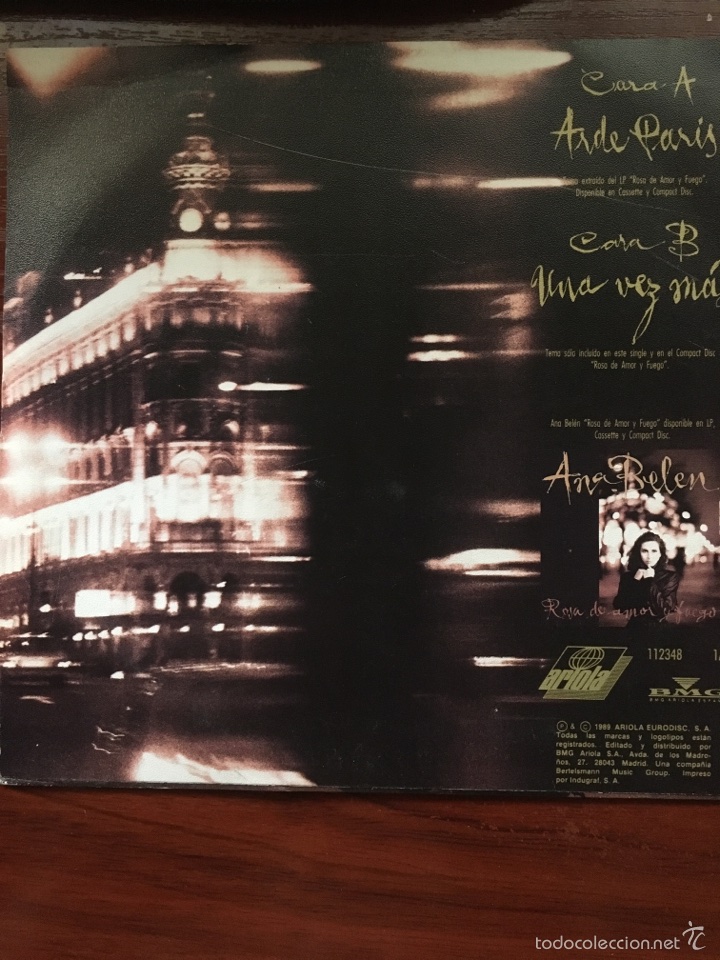 Discos de vinilo: ANA BELEN-ARDE PARIS-1989 - Foto 2