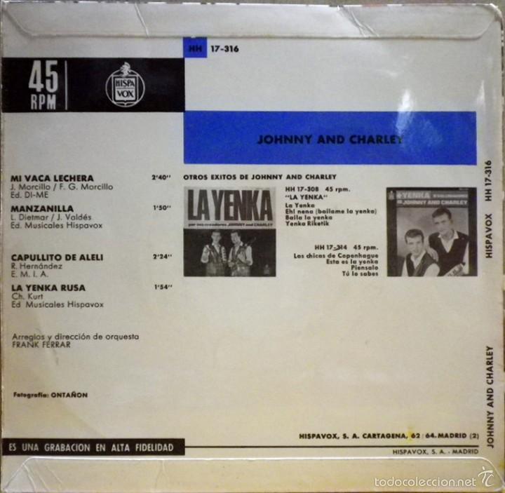 Discos de vinilo: EP Johnny & Charley . Mi Vaca Lechera + 3 canciones. - Foto 2
