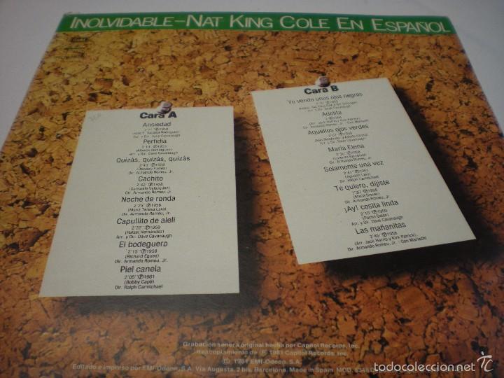 Discos de vinilo: INOLVIDABLE NAT KING COLE EN ESPA&Ntilde;OL - Foto 2