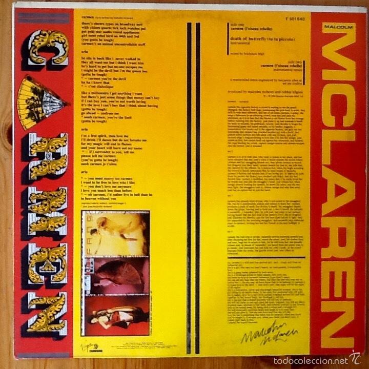 Discos de vinilo: MALCOLM McLAREN : CARMEN [VIRGIN - ESP 1985] 12&rdquo; - Foto 2