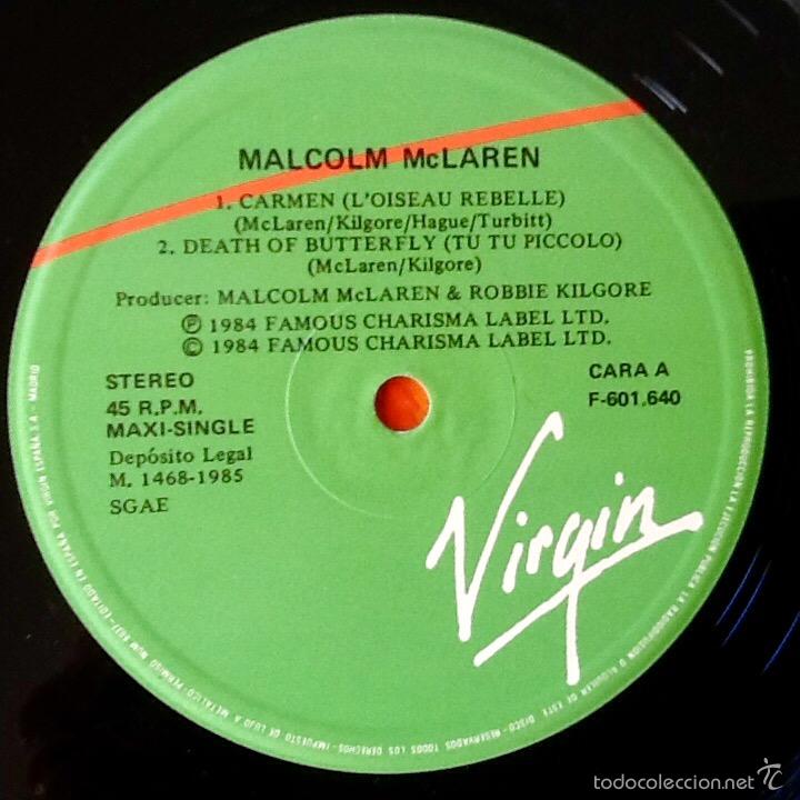 Discos de vinilo: MALCOLM McLAREN : CARMEN [VIRGIN - ESP 1985] 12&rdquo; - Foto 3