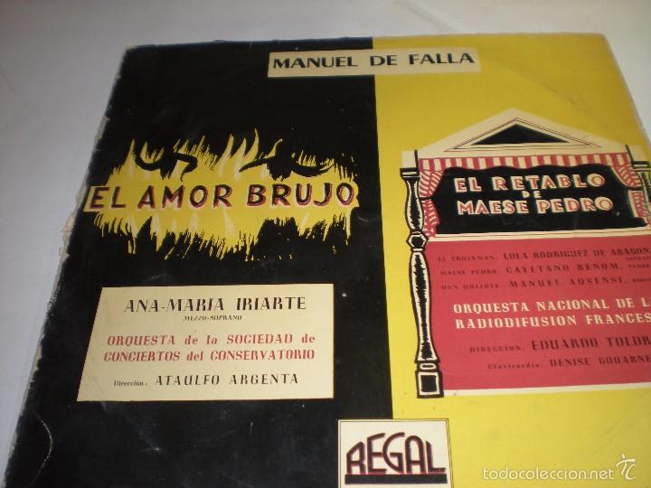Discos de vinilo: Manuel de Falla. El amor brujo. El retablo de Maese Pedro - Foto 1