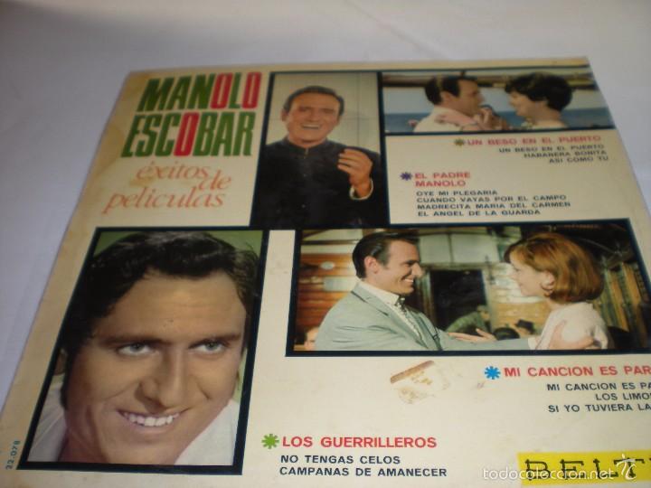 Discos de vinilo: &Eacute;xitos de pel&iacute;culas de Manolo Escobar - Foto 1