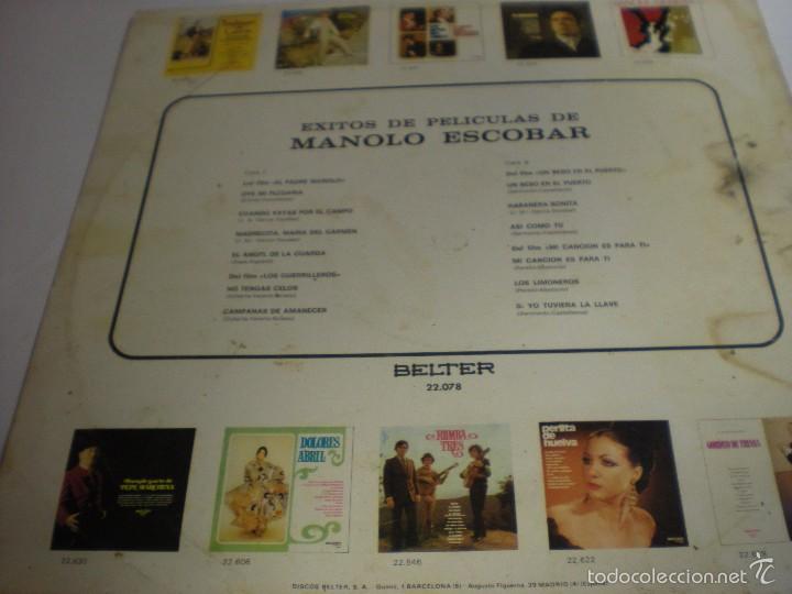 Discos de vinilo: &Eacute;xitos de pel&iacute;culas de Manolo Escobar - Foto 2