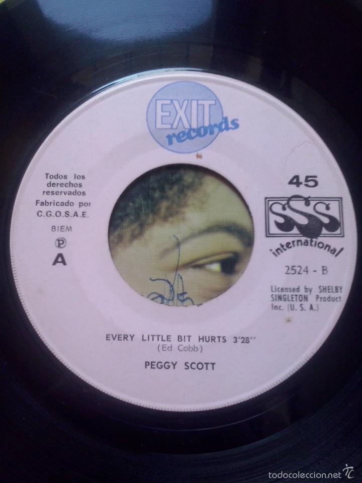 Discos de vinilo: peggy scott- every little bit hurt +1- single exit 1969 - Foto 3