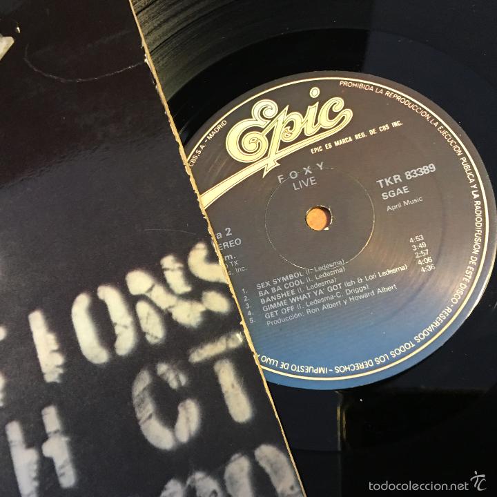 Discos de vinilo: FOXY (LIVE) LP ESPA&Ntilde;A 1980 (B-17) - Foto 2
