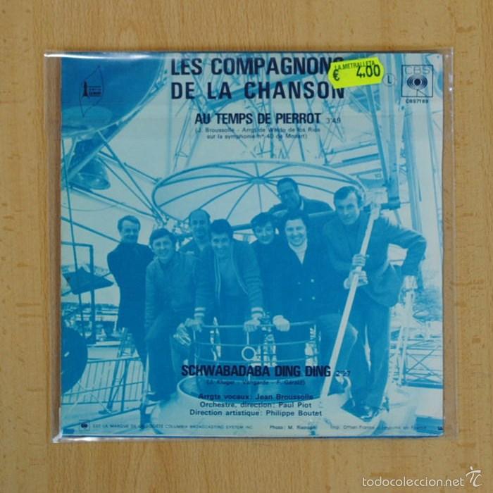 Discos de vinilo: LES COMPAGNONS DE LA CHANSON - AU TEMPS DE PIERROT - SINGLE - Foto 2
