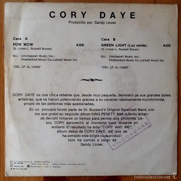 Discos de vinilo: CORY DAYE : POW WOW / GREEN LIGHT [RCA - ESP 1979] 7&rdquo; - Foto 2