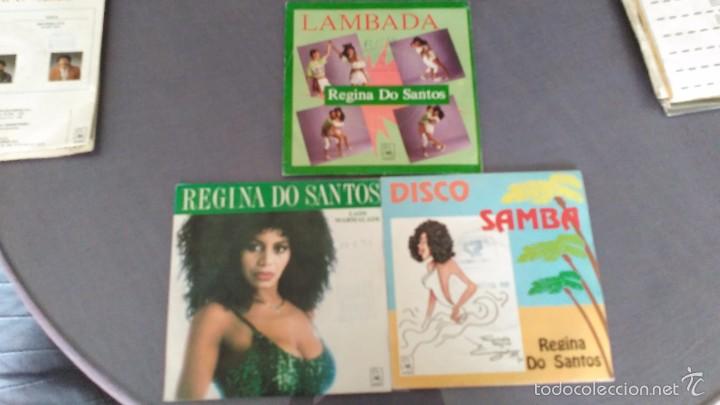 Discos de vinilo: LOTE 3 SINGLES REGINA DO SANTOS - Foto 1