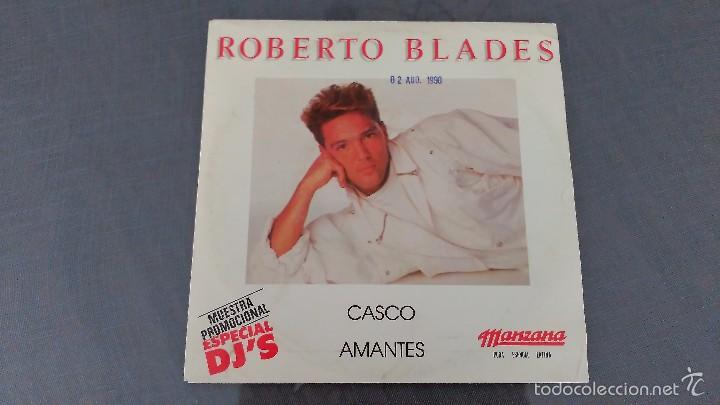 Disques de vinyle: ROBERTO BLADES-CASCO + AMANTES SINGLE VINILO 1990 SPAIN    R
