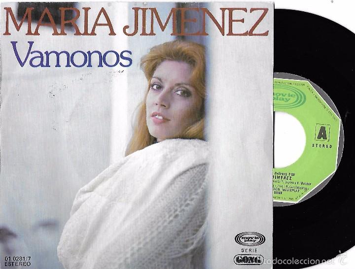 Discos de vinilo: MAR&Iacute;A JIM&Eacute;NEZ: V&Aacute;MONOS / HUELLAS QUE SE VAN - Foto 1