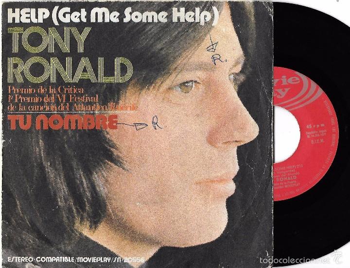 Discos de vinilo: TONY RONALD: HELP (GET ME SOME HELP) / ONCE UPON A TIME - Foto 1
