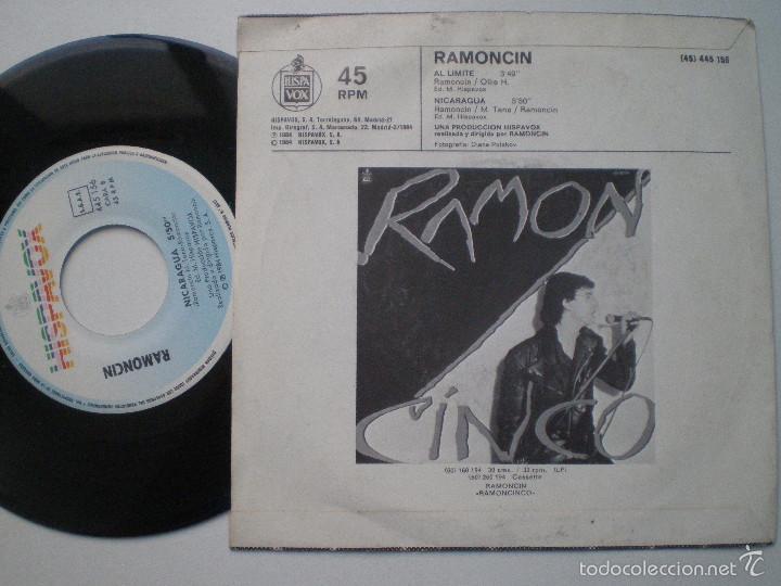 Discos de vinilo: RAMONCIN - Al Limite / Nicaragua - SINGLE HISPAVOX 1984 - Foto 2