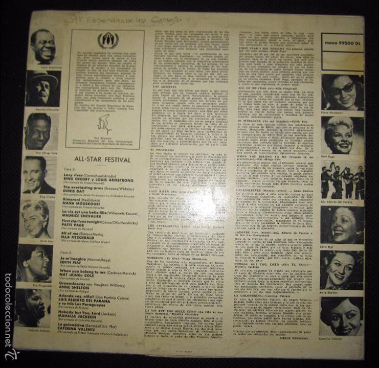 Discos de vinilo: LP. ALL STAR FESTIVAL. - Foto 2