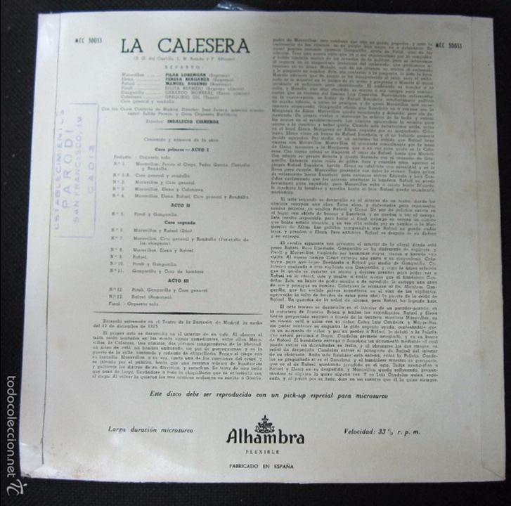 Discos de vinilo: LP. LA CALESERA. ALHAMBRA. - Foto 2
