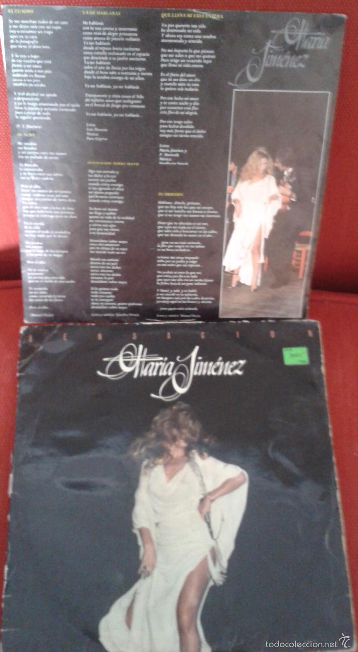 Discos de vinilo: MARIA JIMENEZ ,LP SENSACION - Foto 2