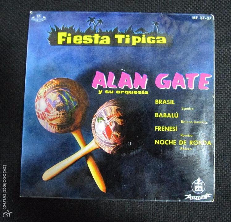 Discos de vinilo: SINGLE. FIESTA TIPICA. ALAN GATE Y SU ORQUESTA. - Foto 1