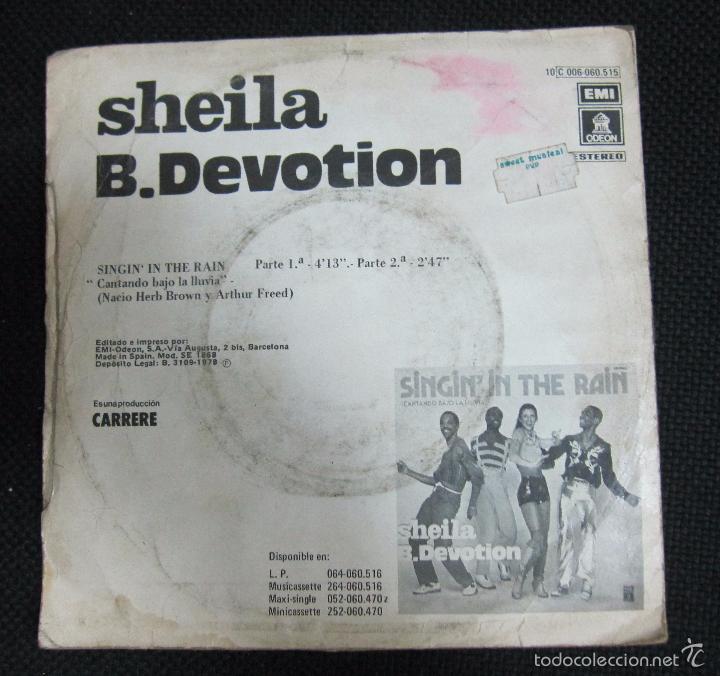 Discos de vinilo: SINGLE. SINGIN&acute;N THE RAIN. SHEILA. B. DEVOTION. - Foto 2