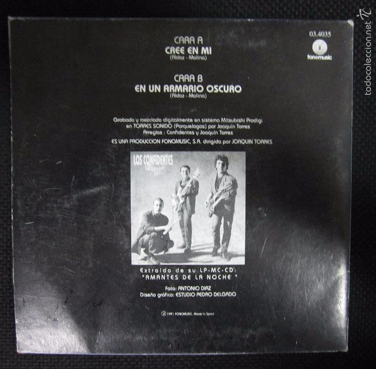 Discos de vinilo: SINGLE. LOS CONFIDENTES. CREE EN MI. - Foto 2