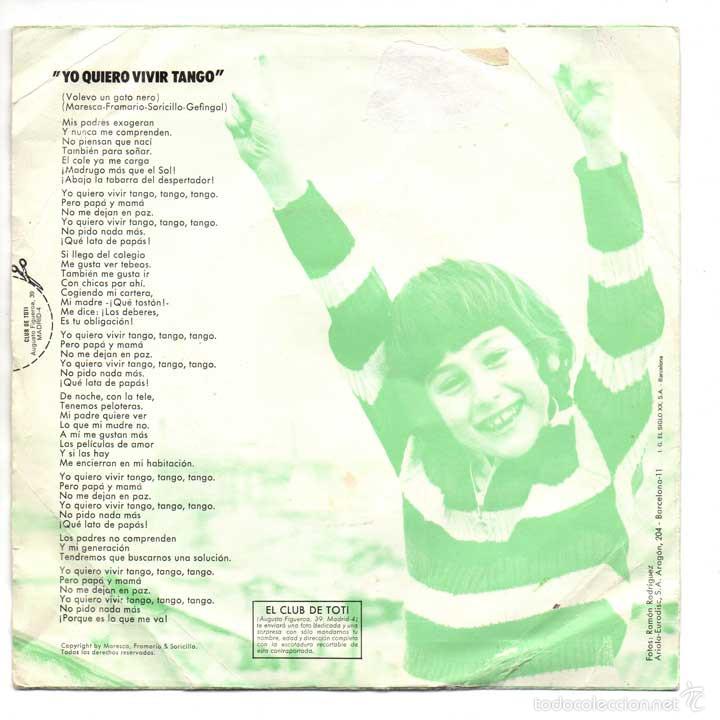Discos de vinilo: Toti - Yo quiero vivir tango - Explosi&oacute;n 1972 - Foto 2
