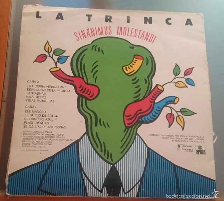 Discos de vinilo: LA TRINCA. SINANIMUS MOLESTANDI 1985 - Foto 2