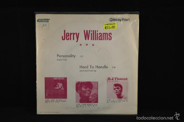 Discos de vinilo: JERRY WILLIAMS / PERSONALITY / HARD TO HANDLE - SINGLE - Foto 2