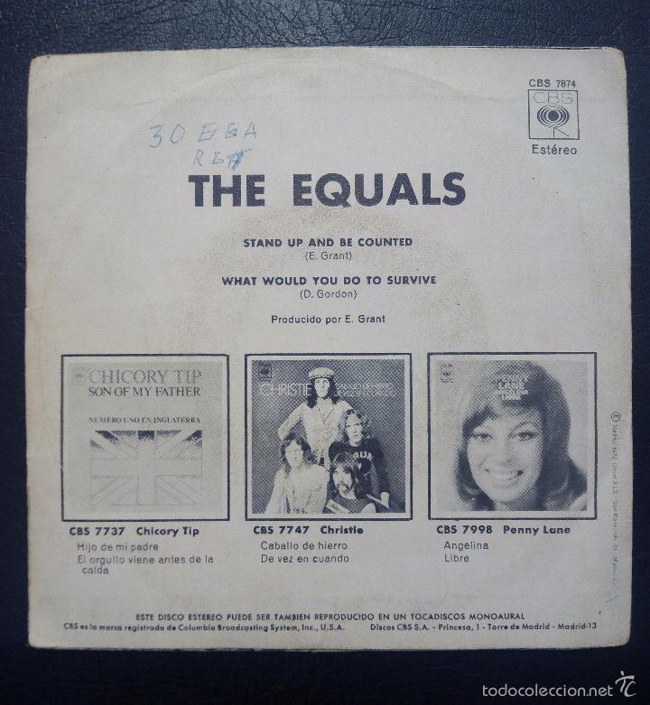 Discos de vinilo: SINGLE THE EQUALS - STAND UP AND BE COUNTED - CBS 1972. - Foto 2