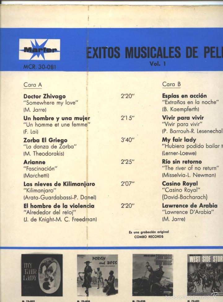 Discos de vinilo: EXITOS MUSICALES DE PELICULAS - Foto 2