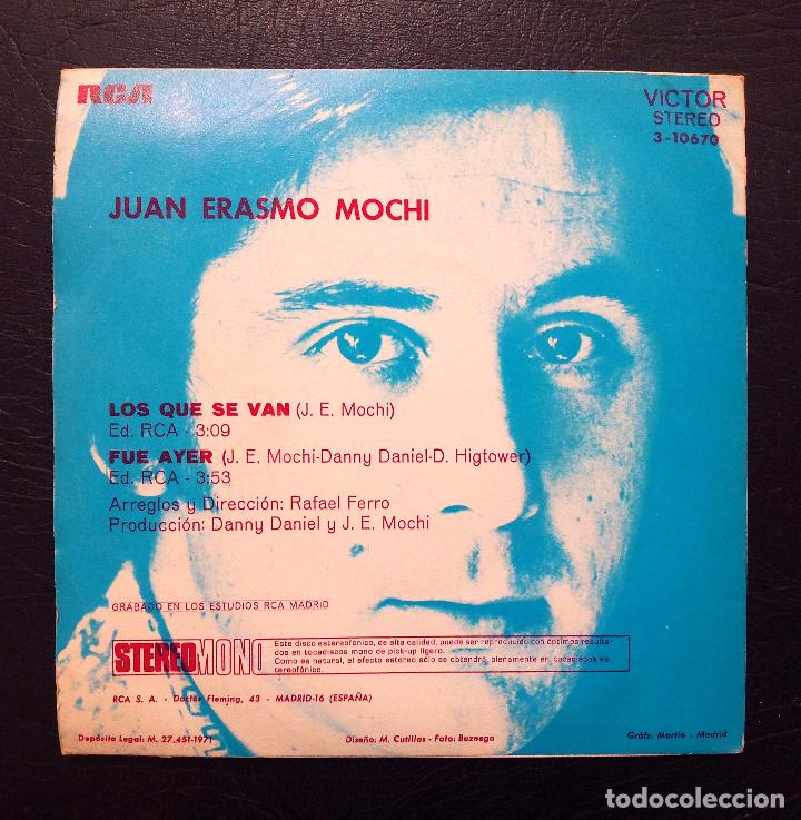 Discos de vinilo: SINGLE MOCHI - LOS QUE SE VAN - RCA 1971. - Foto 2